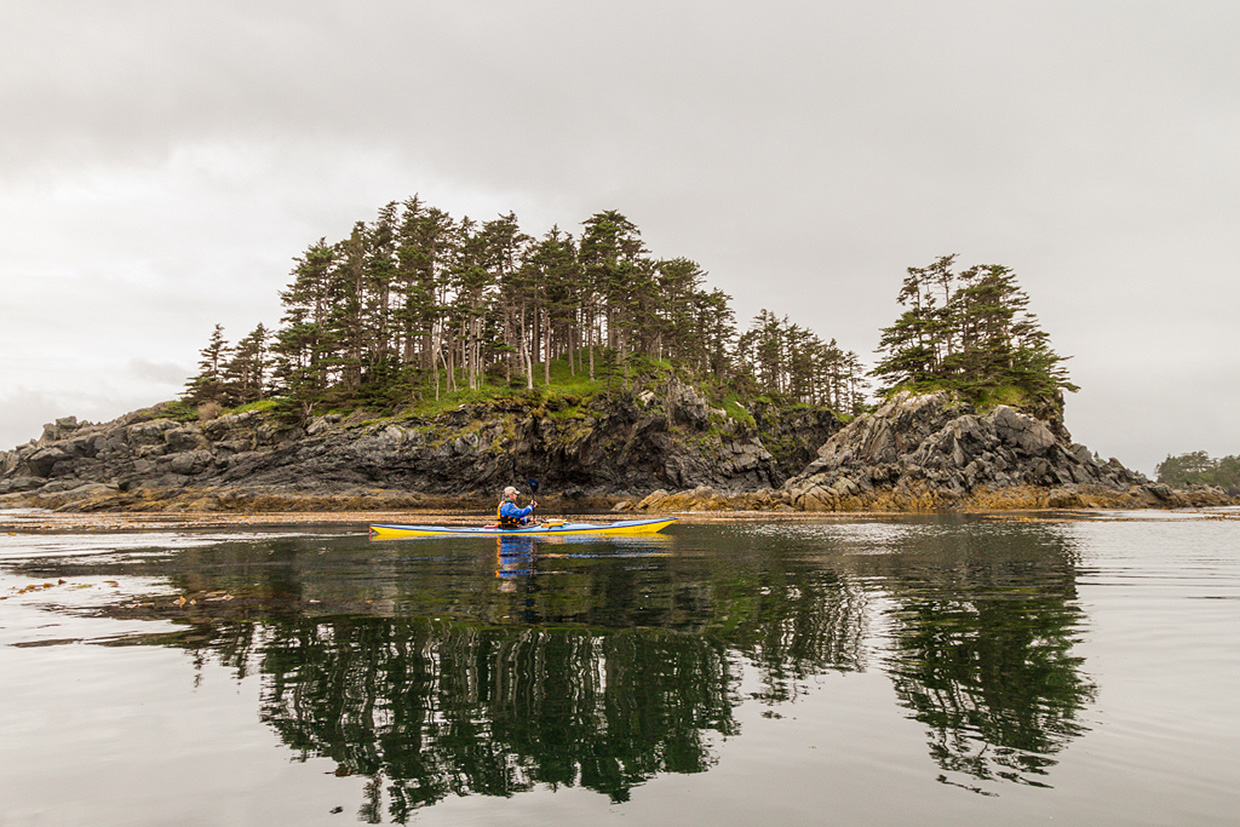 paddling along the southeast coast of Alaska