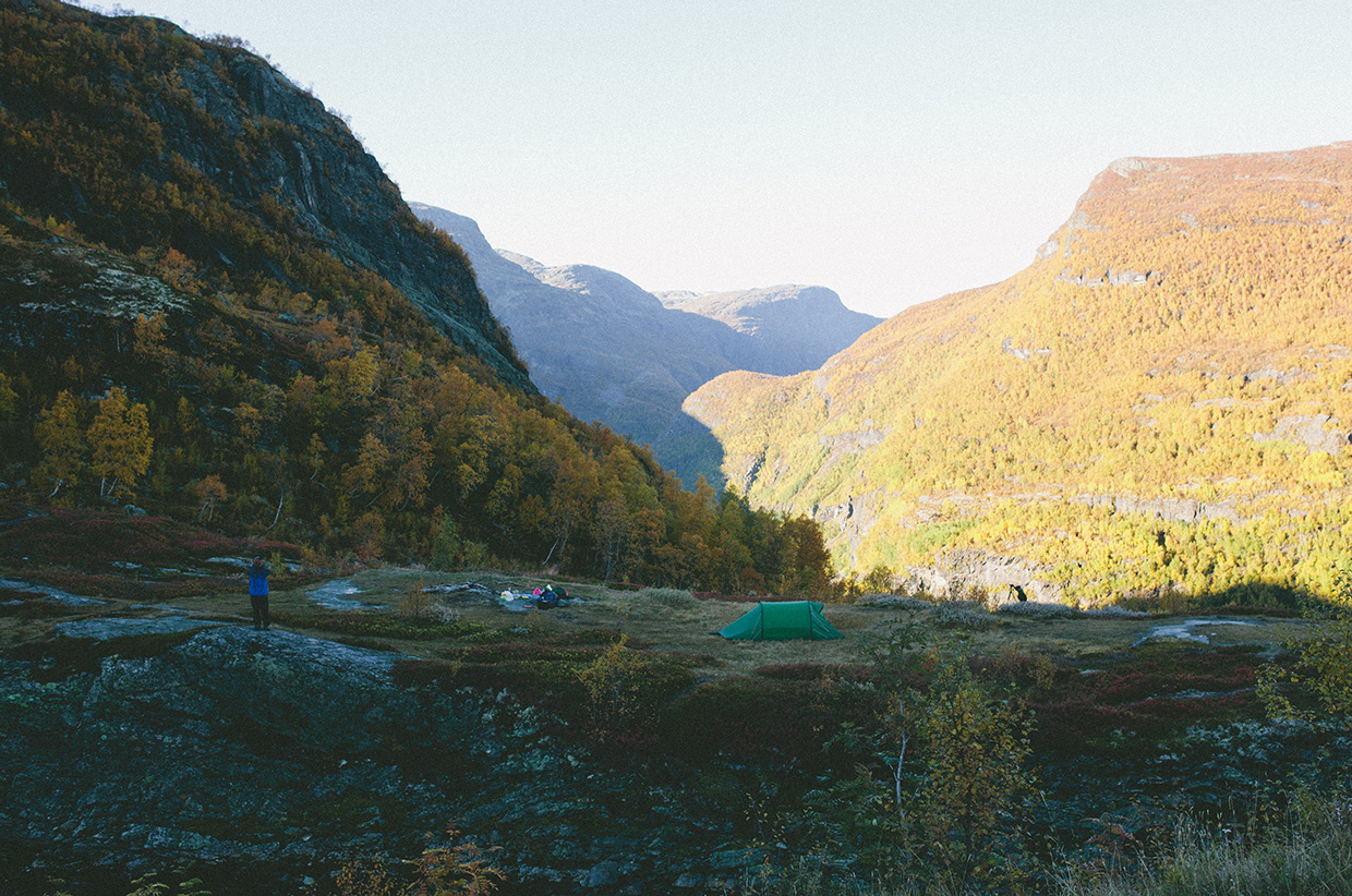 Camping in the Scandinavia wilderness