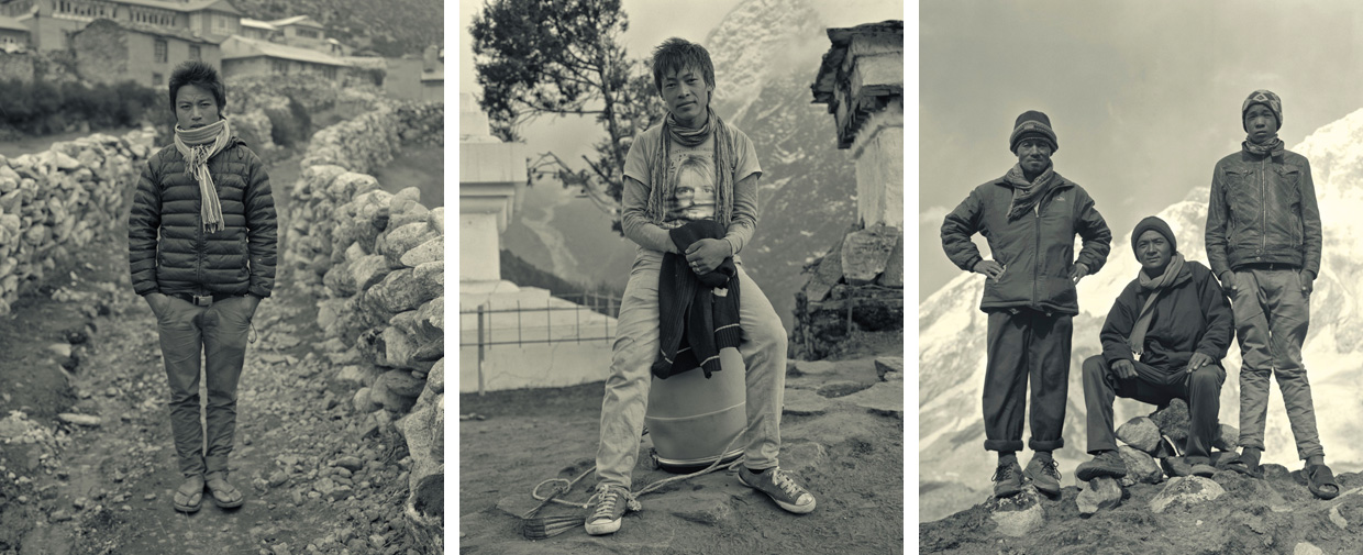 portraits of the porters in the himalayas