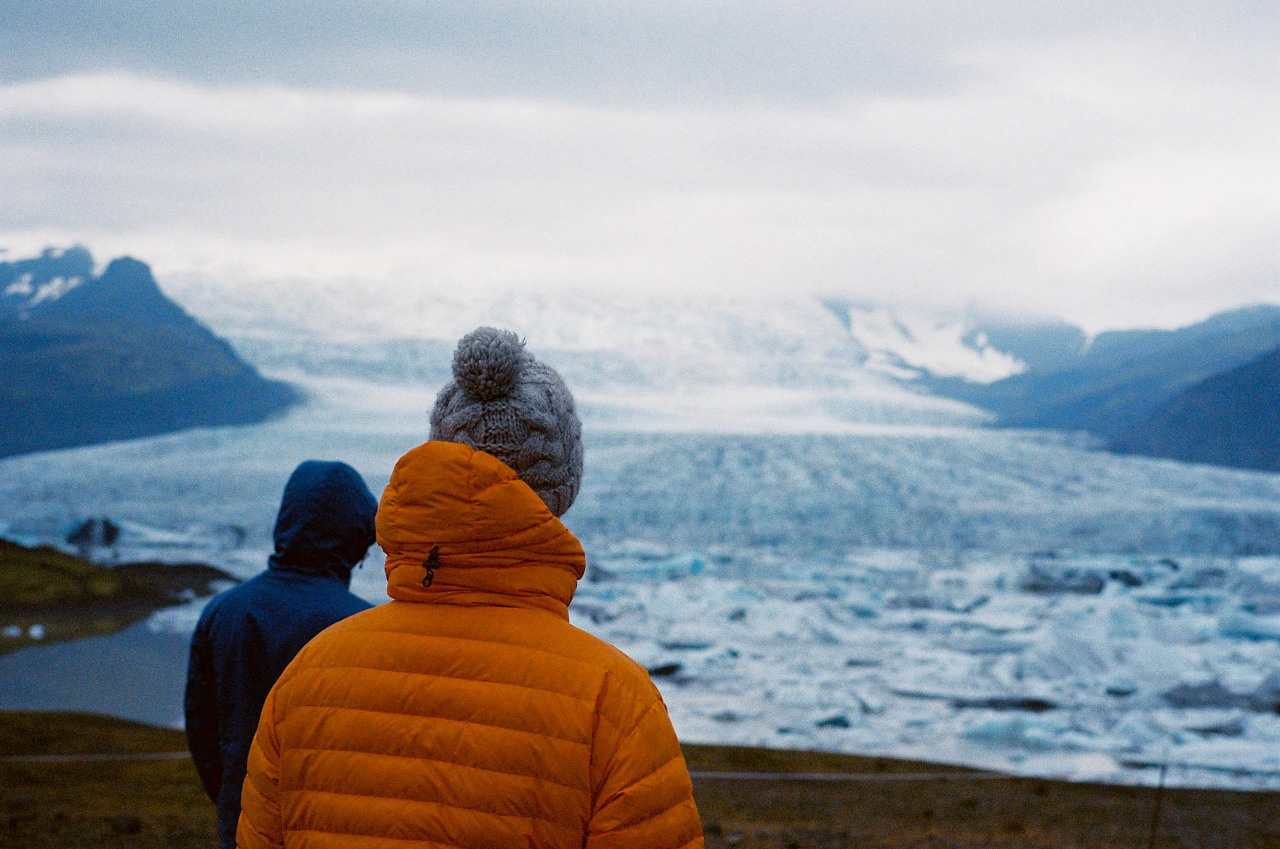 Looking out across the glacier, Iceland. Photo by James Bowden