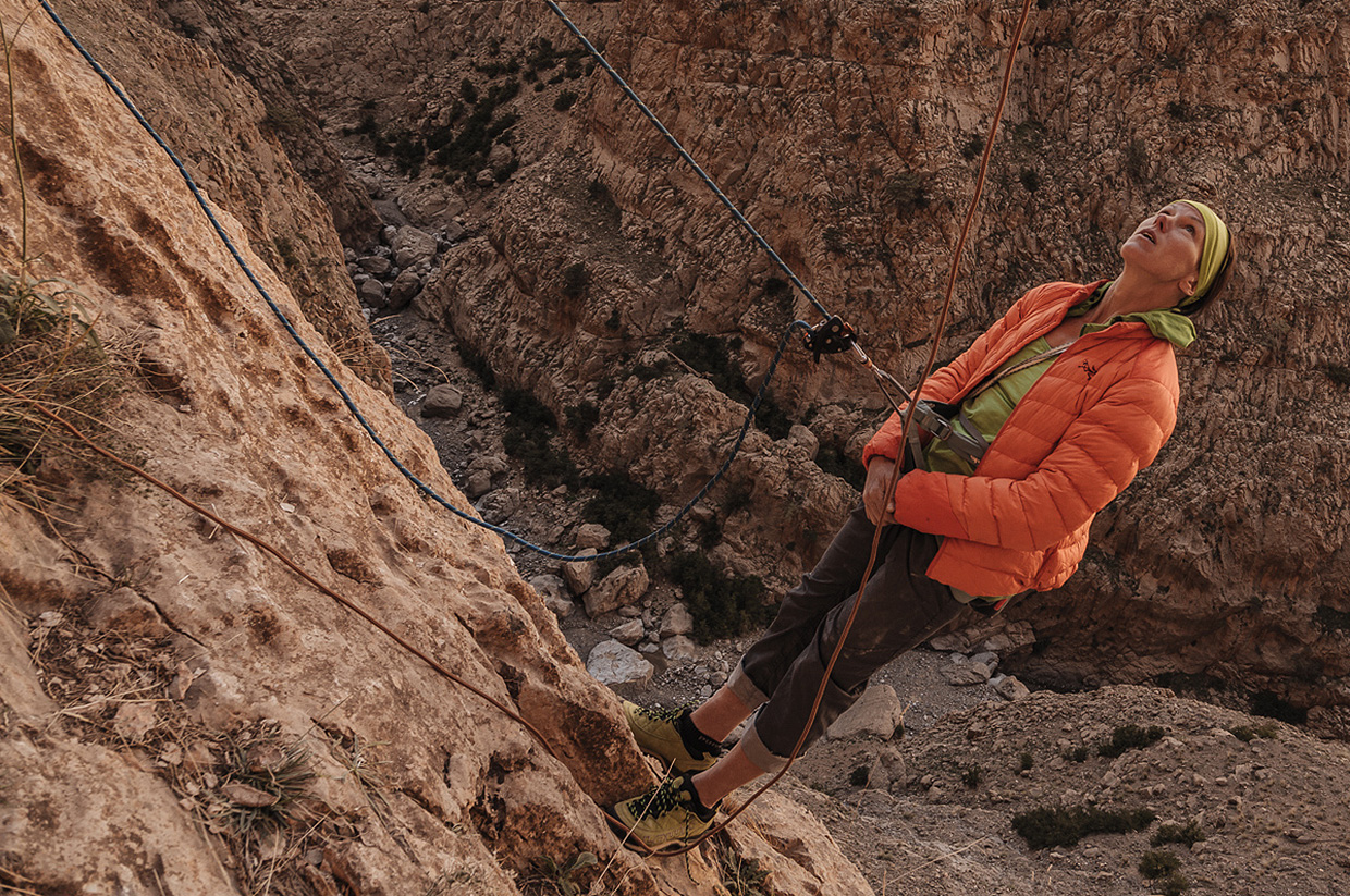 Ines Papert climbing in the High Atlas Mountains - Photo by Franz Walter