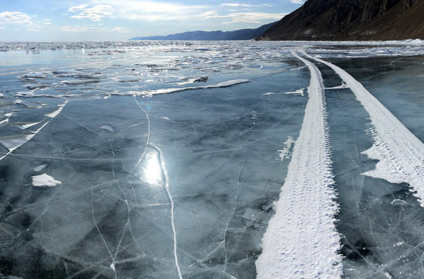 Cycling Frozen Lake Baikal